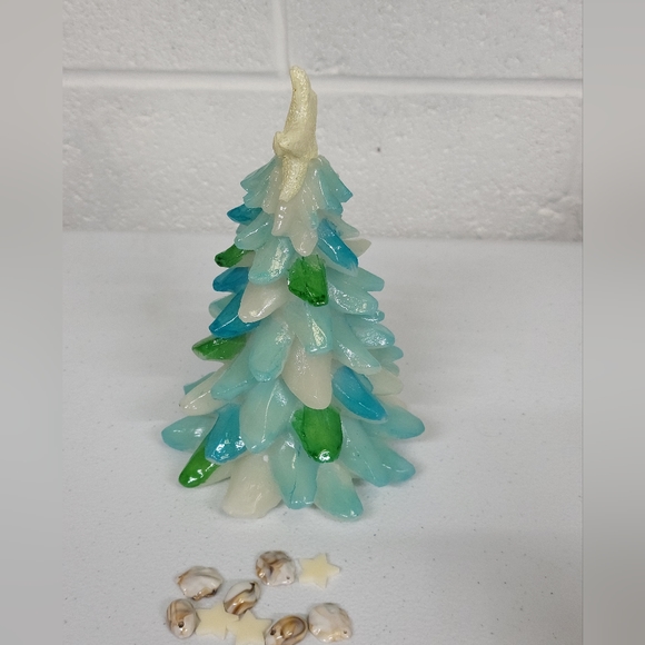 Fir Pine Resin Multi color Shell accent Tree - Picture 2 of 9